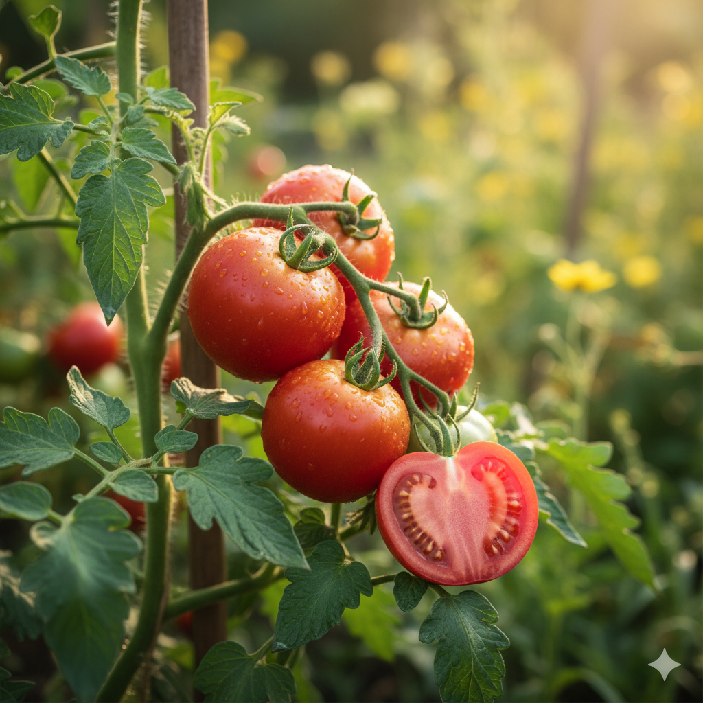 Illustration of a ripe tomato